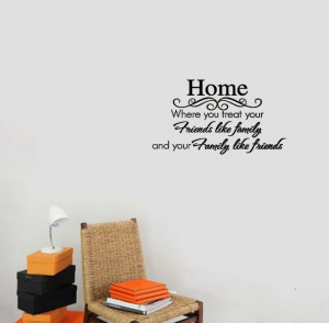 Quote Home Friends Family Home Decor Wall Sticker vinyl wall quote for ...