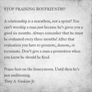 Praising boyfriends...ummm no lol
