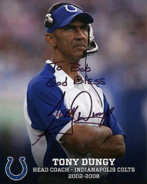 Tony Dungy gt Tony Dungy Autographed Picture 8x10 COA SUPER BOWL
