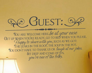 Guests Welcome Decal for guest room s ...