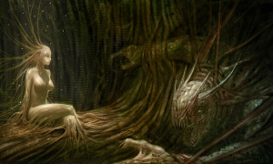 Look from outer space: Space___Green_planet_in_space_