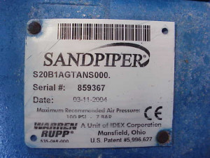 SANDPIPER/WARREN RUPP Air powered double diaph
