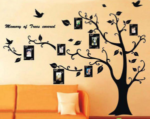 Family tree w/ photo frame wall decals