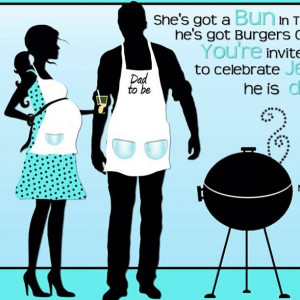 She's got a bun in the oven, he's got burgers on the grill