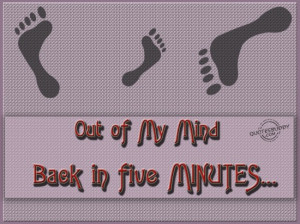 Out Of My Mind Back In Five Minutes ” ~ Sarcasm Quote