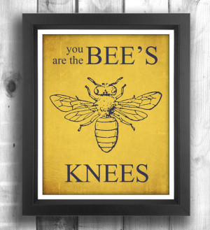 Bee Art Typographic poster Quote art, inspirational print, wall decor ...
