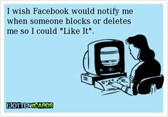 wish Facebook would notify me when someone blocks or deletes me so I ...