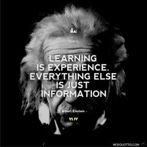 Albert Einstein Quotes Learning is experience. Everything else is just ...