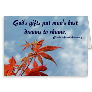 Japanese Maple Leaf - EB Browning Quote Greeting Cards