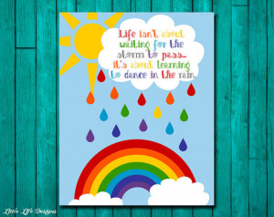 Rainbow Party Decor. Rainbow Sign. Dance in the rain. Wall Art ...