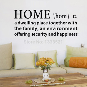 The meaning of Home Vinyl wall sticker Quote Warm Family living room ...