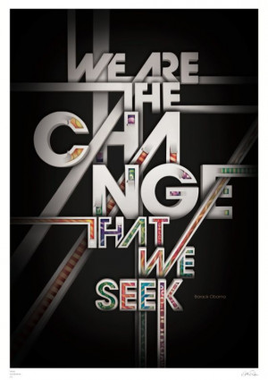 Inspirational quotes: Change poster / Barack Obama HR1