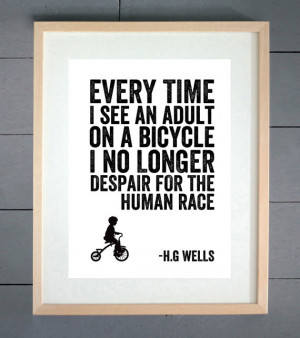 Wells Human Race Cycling Typography Print - Various Sizes