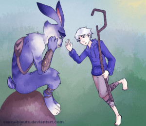 Jack frost and Bunnymund 20 by saeru-bleuts