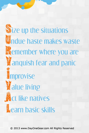 Some must have survival reminders! #survival #quote #acronym
