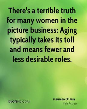 There's a terrible truth for many women in the picture business: Aging ...