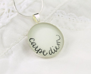 Carpe Diem Necklace - Seize The Day, Quote Jewelry, Inspirational ...