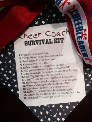 Gift, Cheerleading Survival Kit, Cheer Coach Gifts, Cheerleading ...