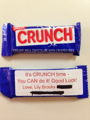 It's CRUNCH time - You CAN do it!' Good Luck Treat