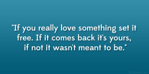 ... . If it comes back it’s yours, if not it wasn’t meant to be