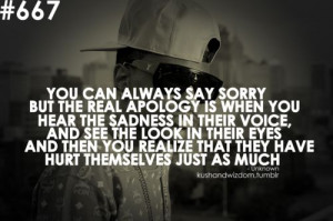 ... sincere, random, and in person apology. An apology for everything
