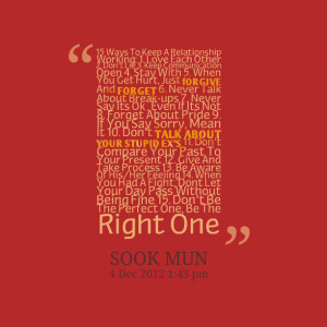 Quotes Picture: 15 ways to keep a relationship working: 1 love each ...