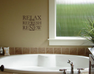 Relax Refresh Renew Bathroom Sayings Quote Vinyl Lettering Wall Words ...