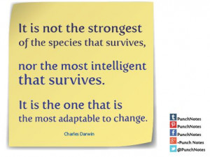 Surviving* A Charles Darwin life quote about change.