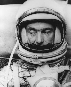 Scott Carpenter in his space suit in 1962. (Getty Images)