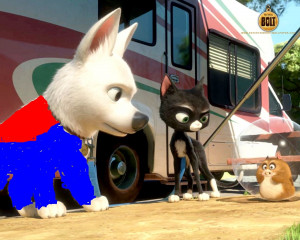 Bolt The Super Dog Meets Rhino Disneys Property