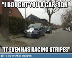 Bad car with racing stripes for bad drivers