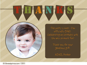 First Birthday Thank You Phrases