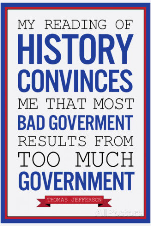 Too Much Government Thomas Jefferson Quote Plastic Sign Wall sign