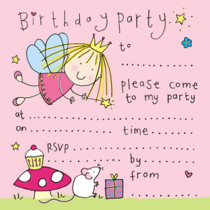 Cute Fairy Birthday Party Invitation