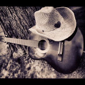 guitar country music cowboy hat