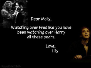 Letter from Lily Potter to Molly Weasley. Harry Potter Quote.