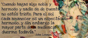 Portada de John Lennon con frase linda