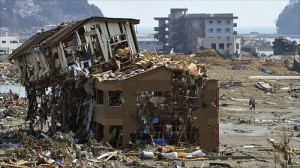 buildings destroyed by a tsunami are pictured in minamisanriku, miyagi ...