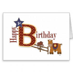 Cowboy 1st Birthday Greeting Cards