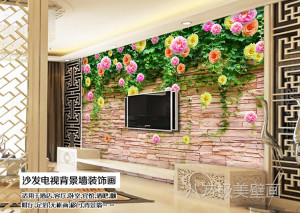 3d three dimensional PVC non woven mural wallpaper new fine fashion
