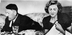 Eva Braun dine in a still from a private home movie made by Braun ...