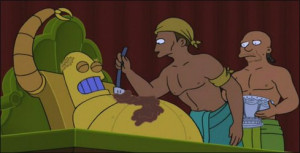 Hedonism bot, getting the chocolate icing lathered onto his ample ...