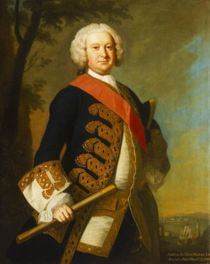 Portrait of Admiral Sir Peter Warren 1703-1752 painted by the artist ...