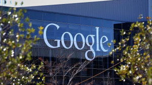 sign is posted on the exterior of Google headquarters on January 30 ...