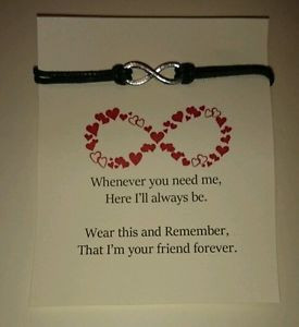 ... Friend Gift, With Sentimental Quote, Friendship Bracelet , Infinity