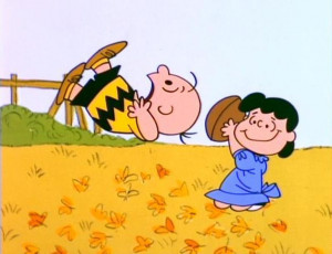 Lucy Pulls the Football From Charlie Brown