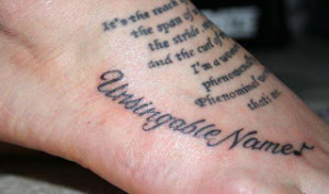 foot tattoo quotes