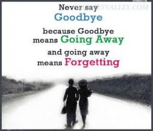 good-bye is never painful unless you’re never going to say hello ...