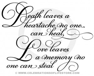 Funeral Poems and Funeral Quotes : Death Leaves a Heartache Funeral ...