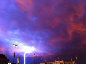 ... stormy sky and happened to catch a lightning strike. ( i.imgur.com